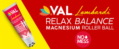 VAL Lombardi Magnesium Rollerball - Deep Pressure Massage Applicator with Cool-to-The-Touch Stainless Steel Rollerballs - 4oz