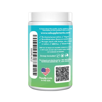 VAL Triple Magnesium Complex Supplement Drink Powder Mix - Stress, Sleep, Migraine, Energy - 60 Servings - Natural Lemon Flavor - Val Supplements