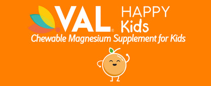 VAL Happy Kids Chewable Magnesium for Kids Relaxation and Calm Formula - 60 Chewable Tablets