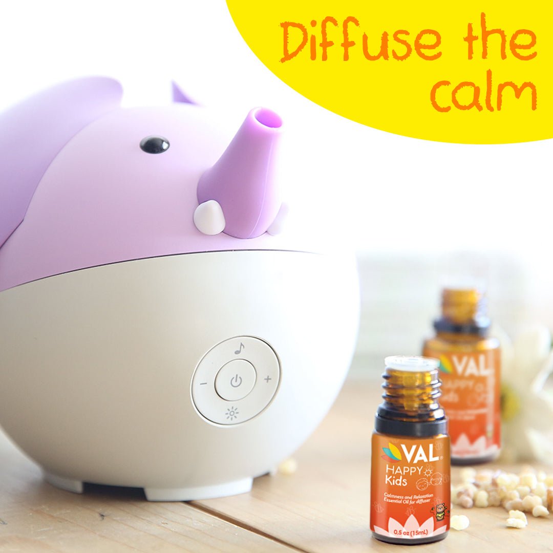 VAL Happy Kids Calmness and Relaxation Essential Oil Blend for Diffuser, Kid Safe Aromatherapy, 0.5 oz (15 ml) - Val Supplements