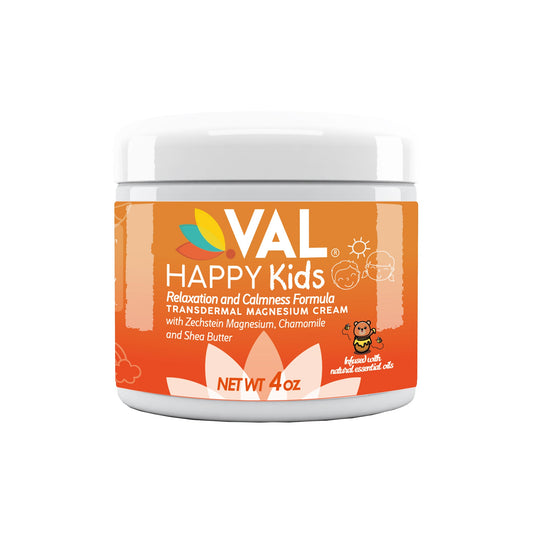 VAL Happy Kids Magnesium Cream for Kids - Relaxation and Calmness Formula - 4oz - Val Supplements