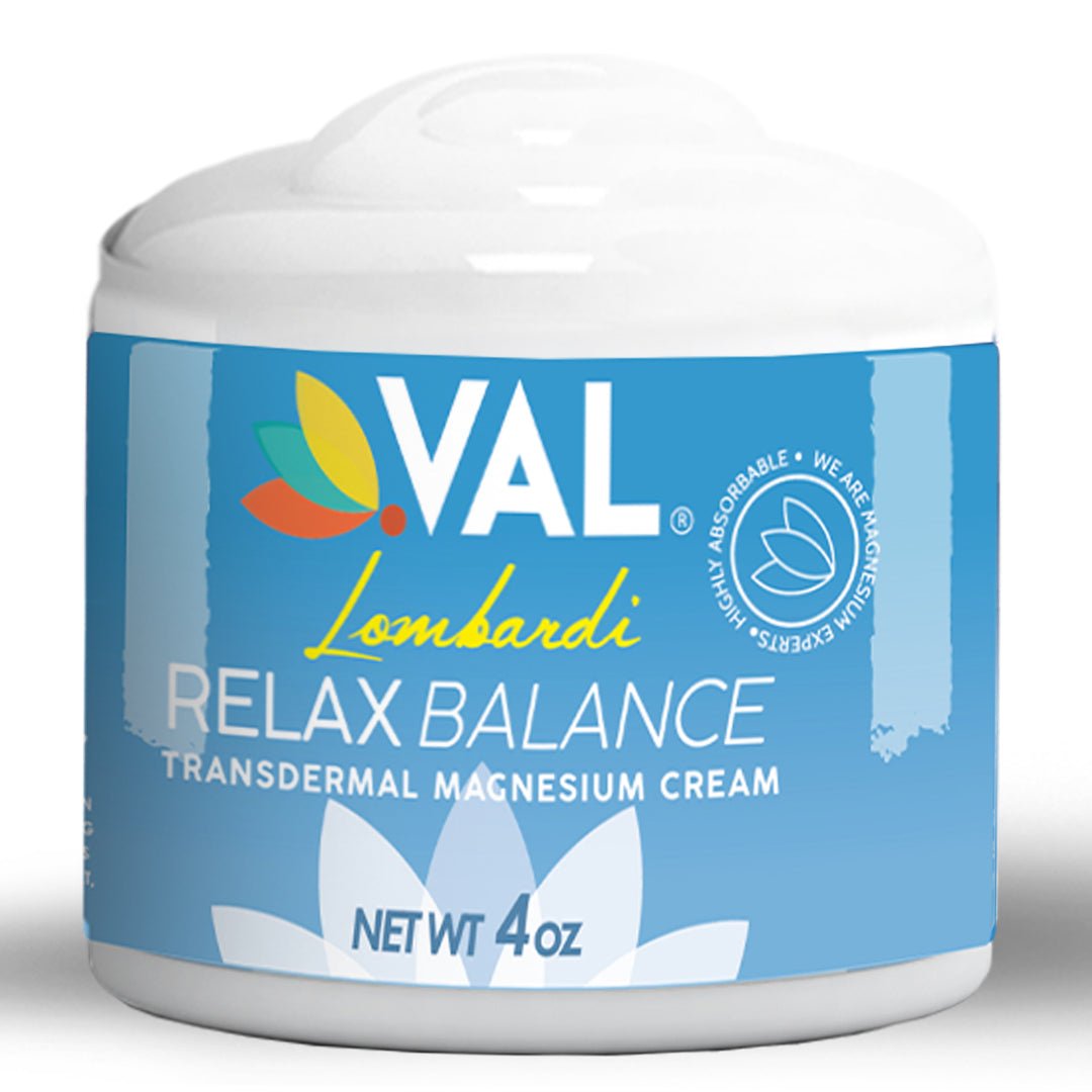VAL Lombardi Transdermal Magnesium Cream - Natural Pain Relief with Moisturizing Organic Shea Butter - 4oz - Val Supplements