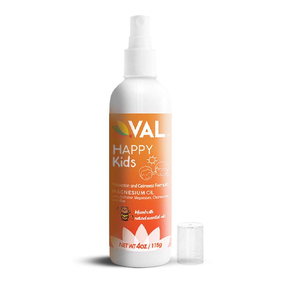 VAL Pure Magnesium Oil Spray Relaxation Formula for Children - Help Kids Calm and Support a Balanced Mood - No Itch - 4 oz - Val Supplements
