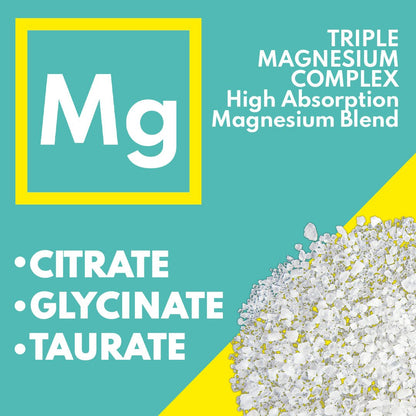 VAL Triple Magnesium Complex Supplement Drink Powder Mix - Stress, Sleep, Migraine, Energy - 60 Servings - Natural Lemon Flavor - Val Supplements
